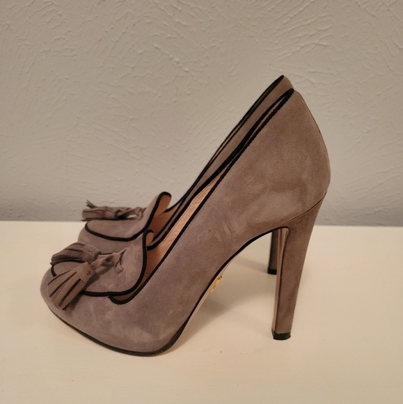 Suede Prada Heel Shoes Size 35.5 - Picture 2 of 7